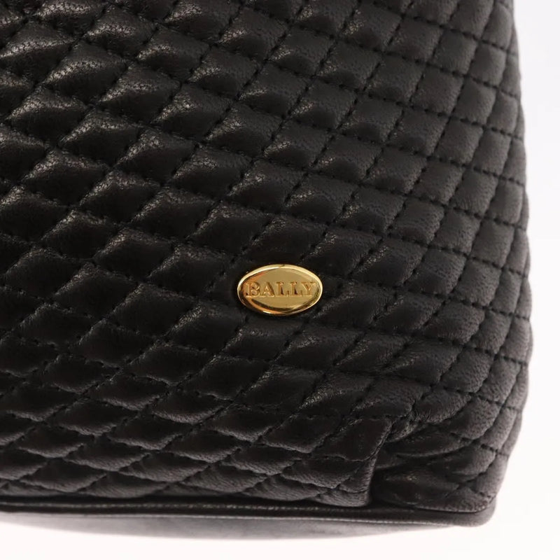 Bally Vintage Chain Quilted Leather Black Bag