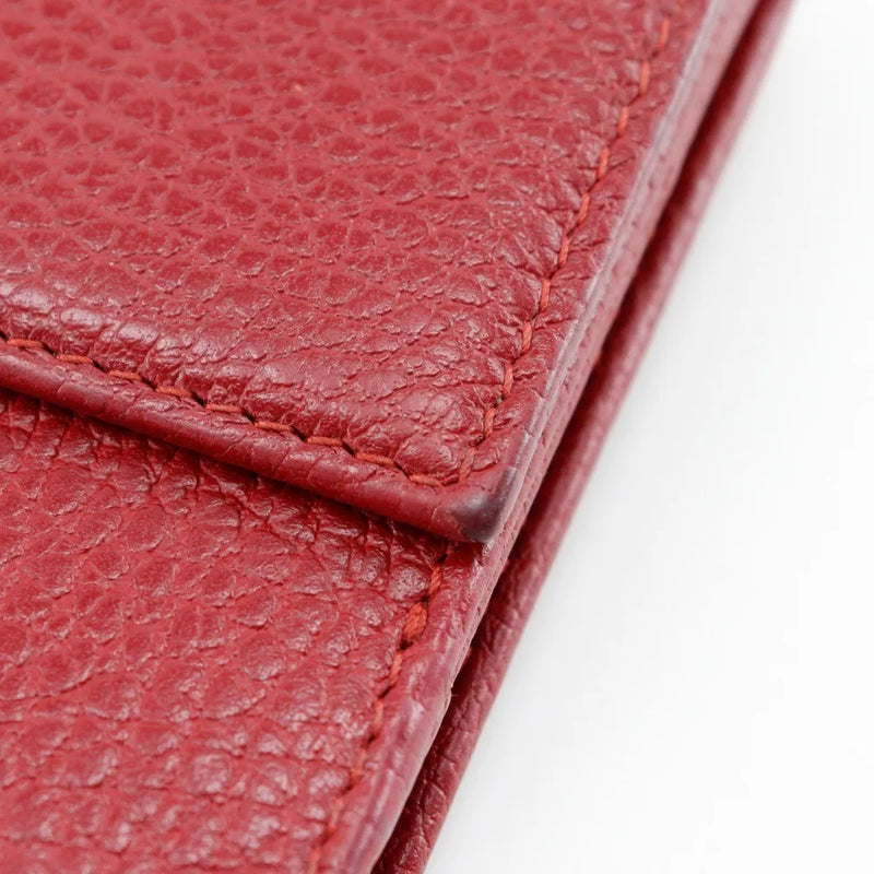 Gucci Gg Marmont Bifold Leather Red Accessory