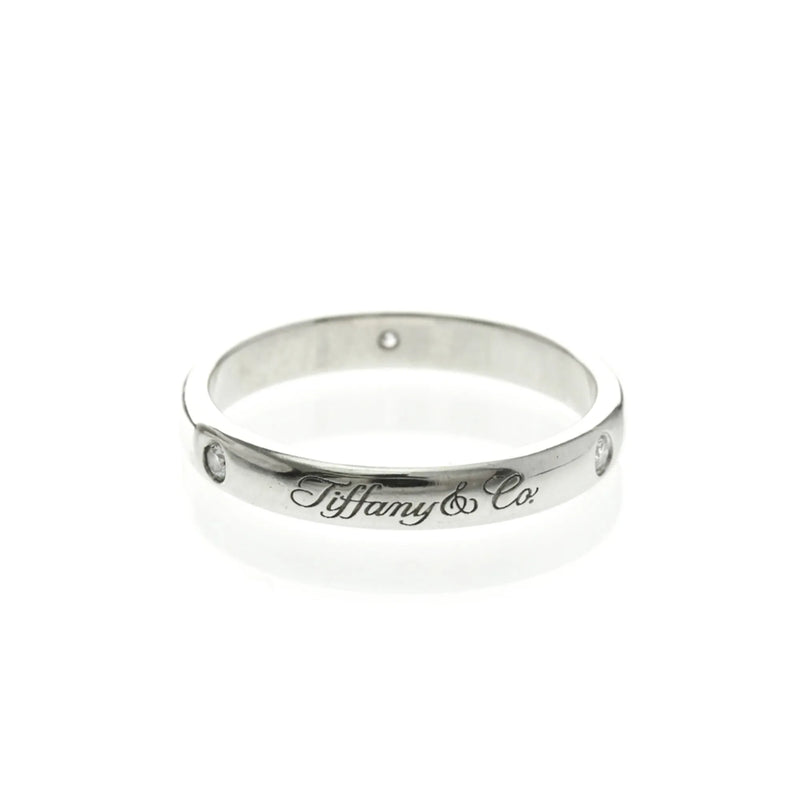 Tiffany & Co. Notes Wedding Band Platinum With Diamonds Silver Jewelry