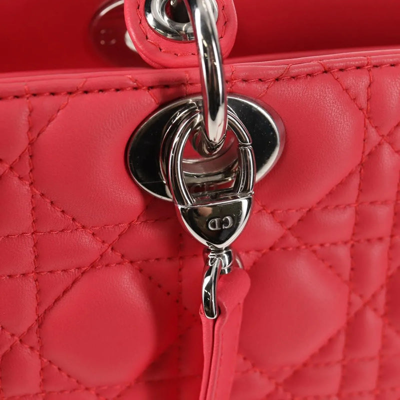 Christian Dior Lady Cannage Matelassé Pink Leather Bag