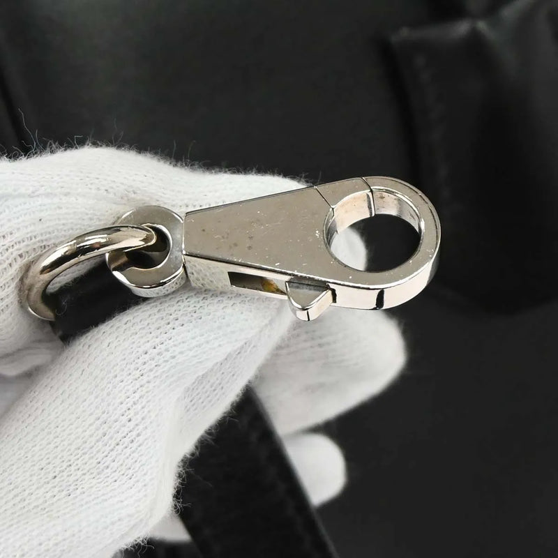 Hermes Kelly Black Box Calf With Palladium Hardware Leather Bag