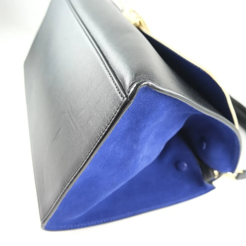 Celine Trapeze Leather With Suede Black Bag