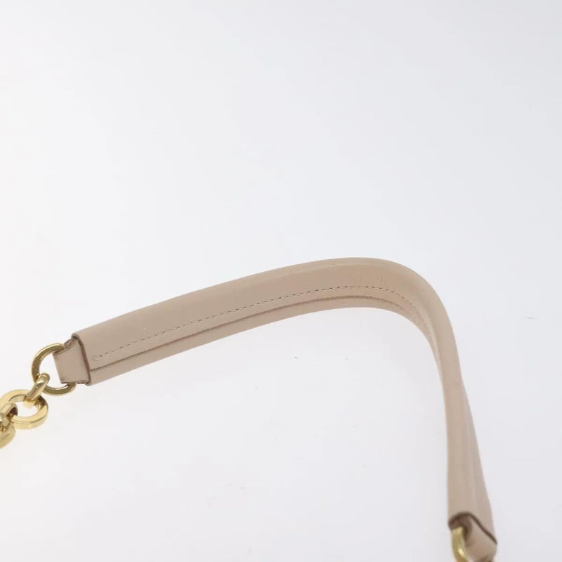 Salvatore Ferragamo Gancini Chain Leather Beige Bag