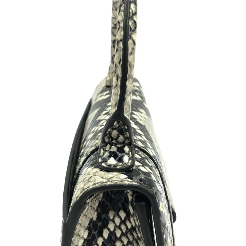 Balenciaga Hourglass Top Handle Python Embossed Leather Gray Calfskin Bag