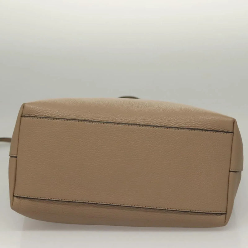 Versace La Medusa Tote Embossed Canvas Beige Leather Bag