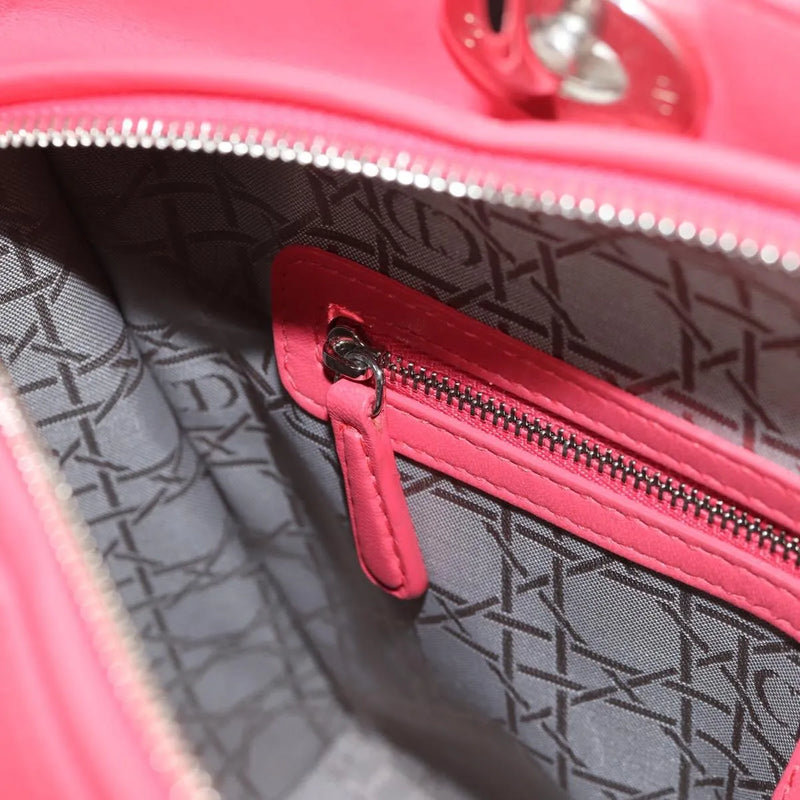 Christian Dior Lady Cannage Matelassé Pink Leather Bag