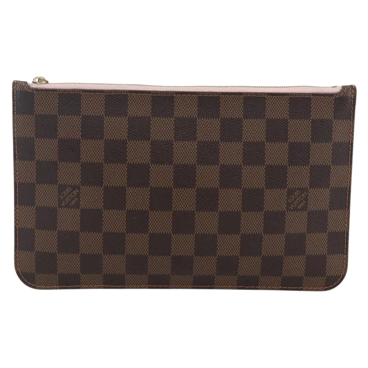 Louis Vuitton Neverfull Pochette Damier Brown Canvas Bag
