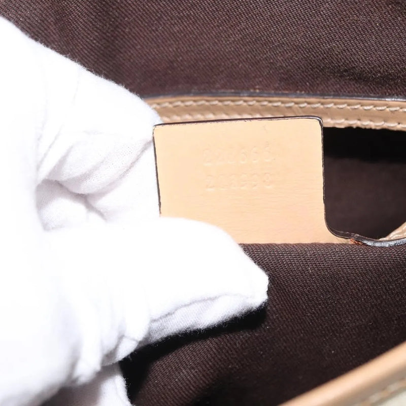 Gucci Flap Messenger Gg Coated Canvas Beige Bag