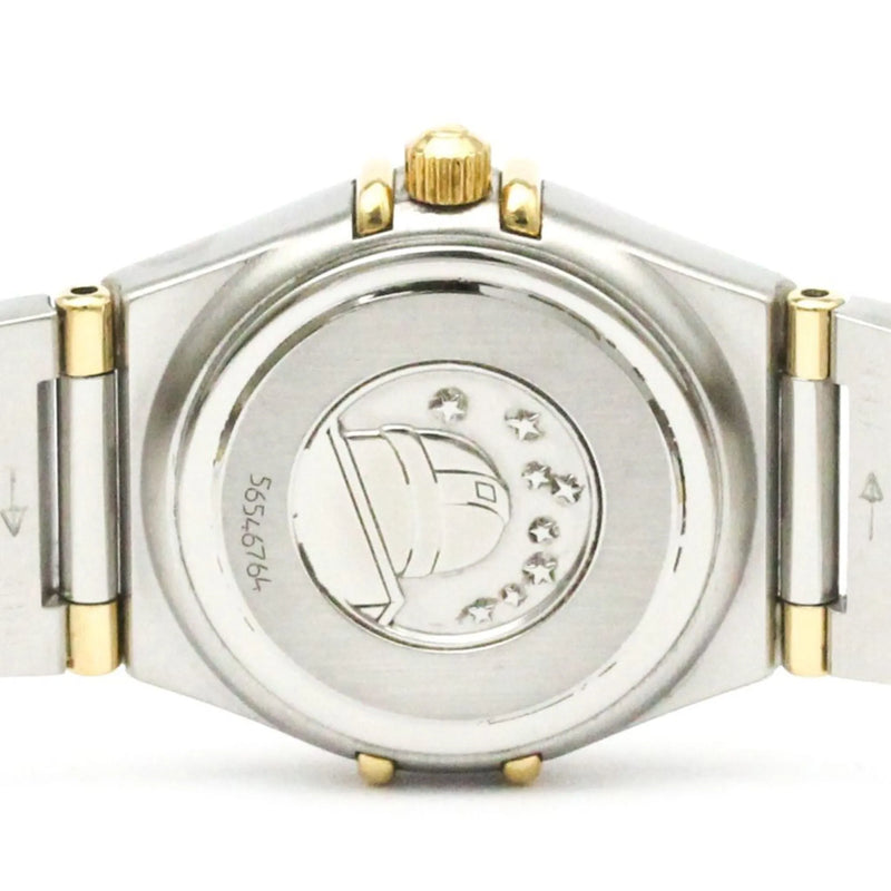 Omega Constellation Quartz Stainless Steel And Yellow Gold With Diamond Bezel Markers Mother Of Pearl Watch