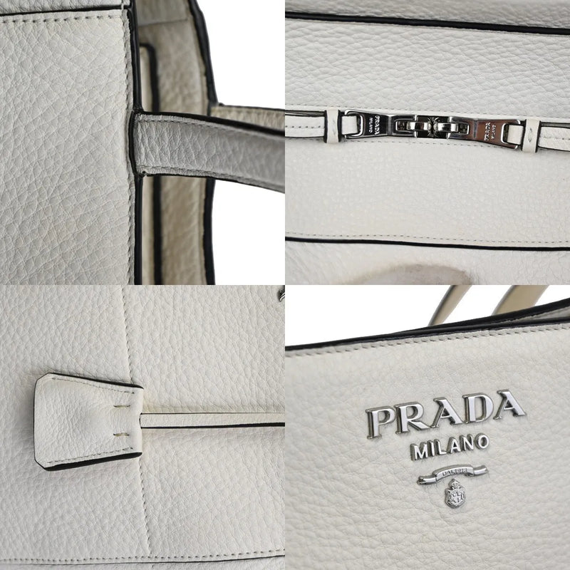 Prada Vintage Tote Leather White Bag