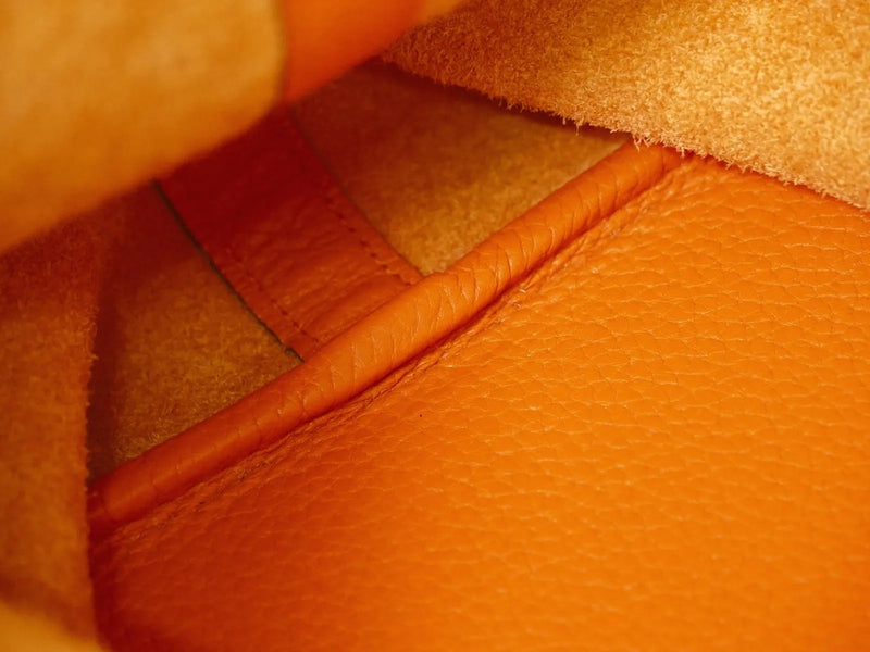 Hermes Picotin Lock Togo Orange Leather Bag