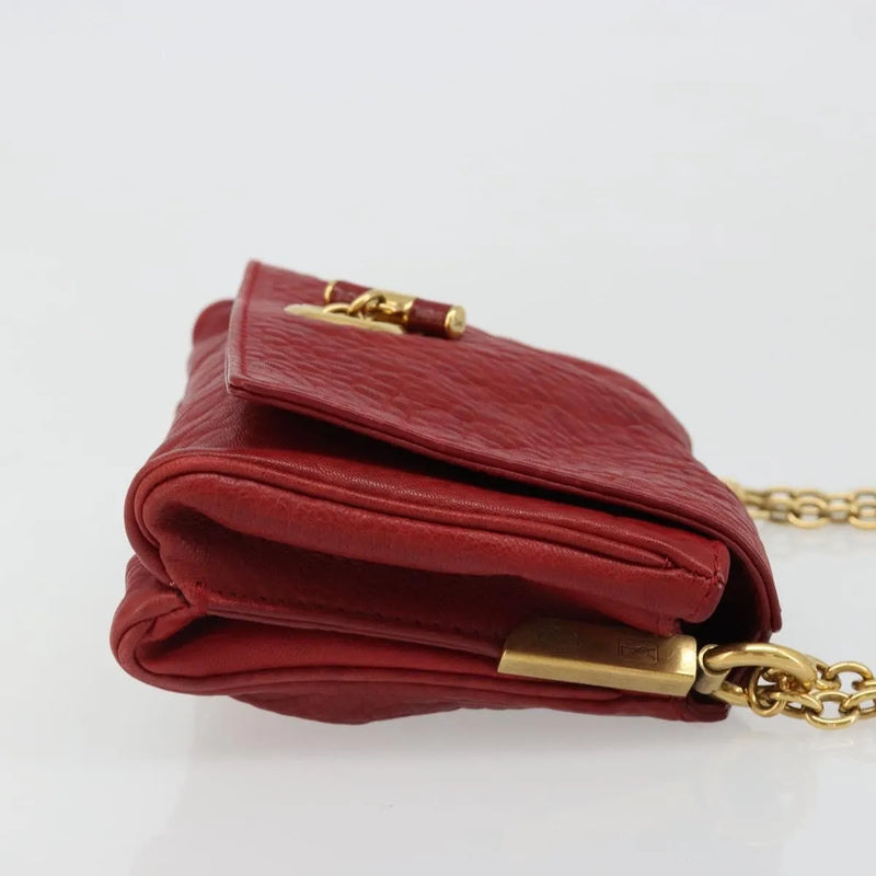 Saint Laurent Chain Leather Red Bag