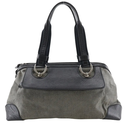 Bottega Veneta Vintage Leather Gray Canvas Bag