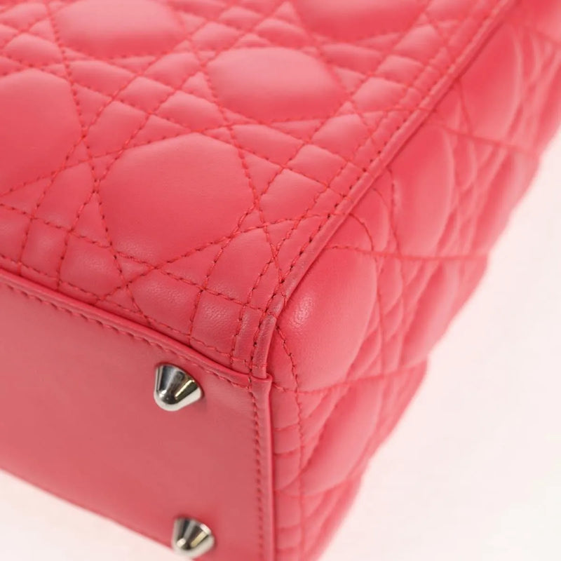 Christian Dior Lady Cannage Matelassé Pink Leather Bag