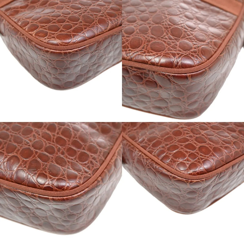 Salvatore Ferragamo Vala Leather Brown Bag