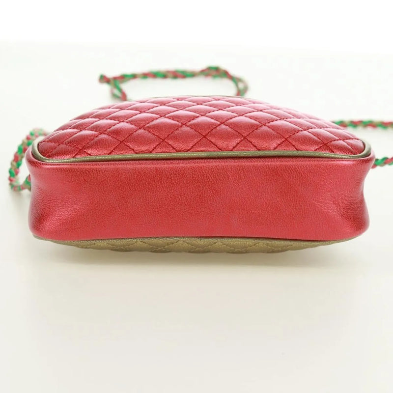 Gucci Trapuntata Camera Quilted Laminated Leather Red Bag