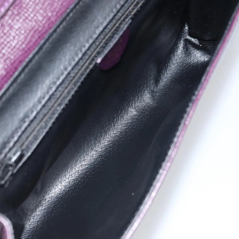 Celine Circle Logo Leather Purple Bag