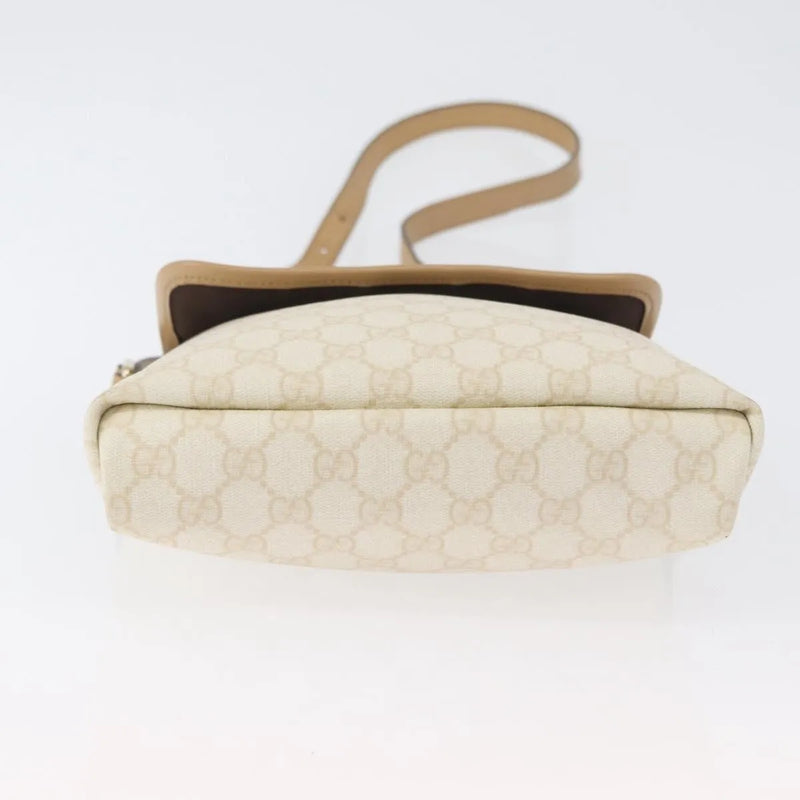 Gucci Flap Messenger Gg Coated Canvas Beige Bag
