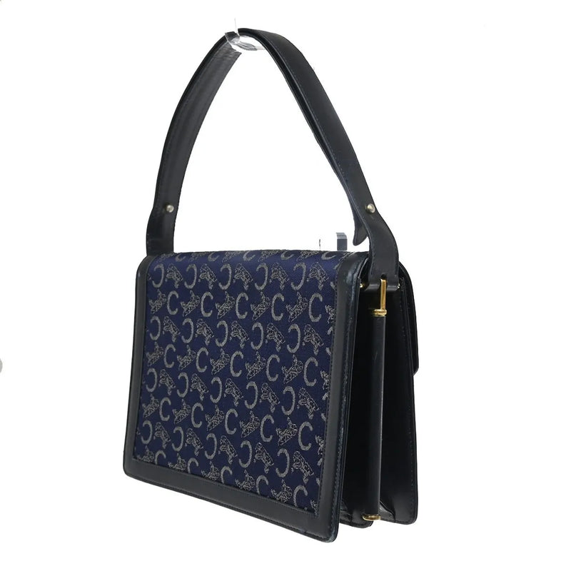 Celine Horse Carriage Canvas And Leather Navy Bag