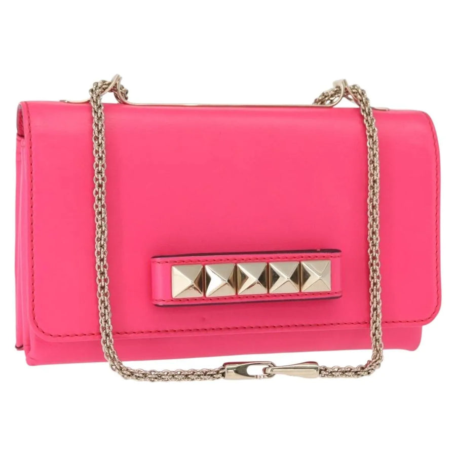 Valentino Garavani Va Voom Clutch Leather Pink Bag