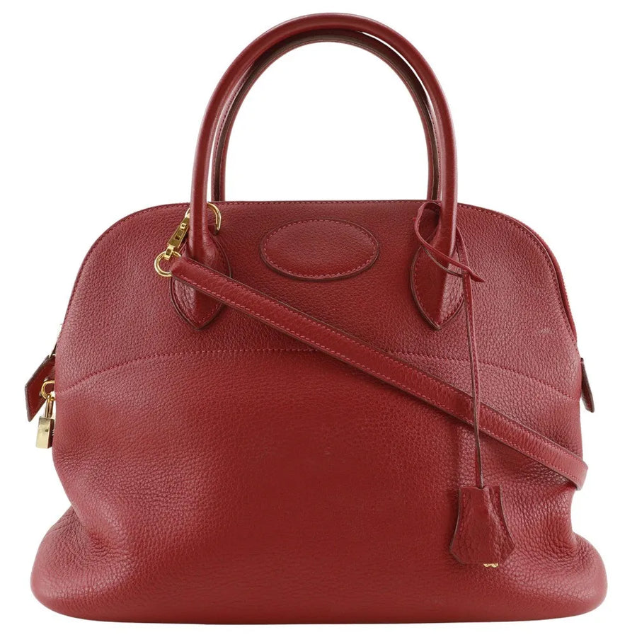 Hermes Bolide Clemence Red Leather Bag