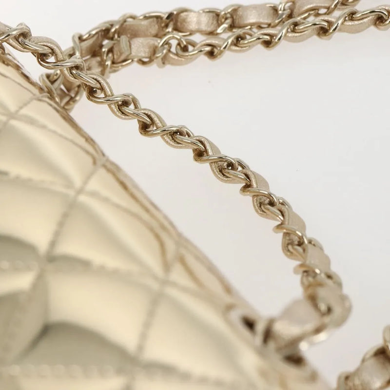 Chanel Hollywood Boulevard Backpack With Star Coin Purse Quilted Metallic Leather Gold Patent_leather Bag