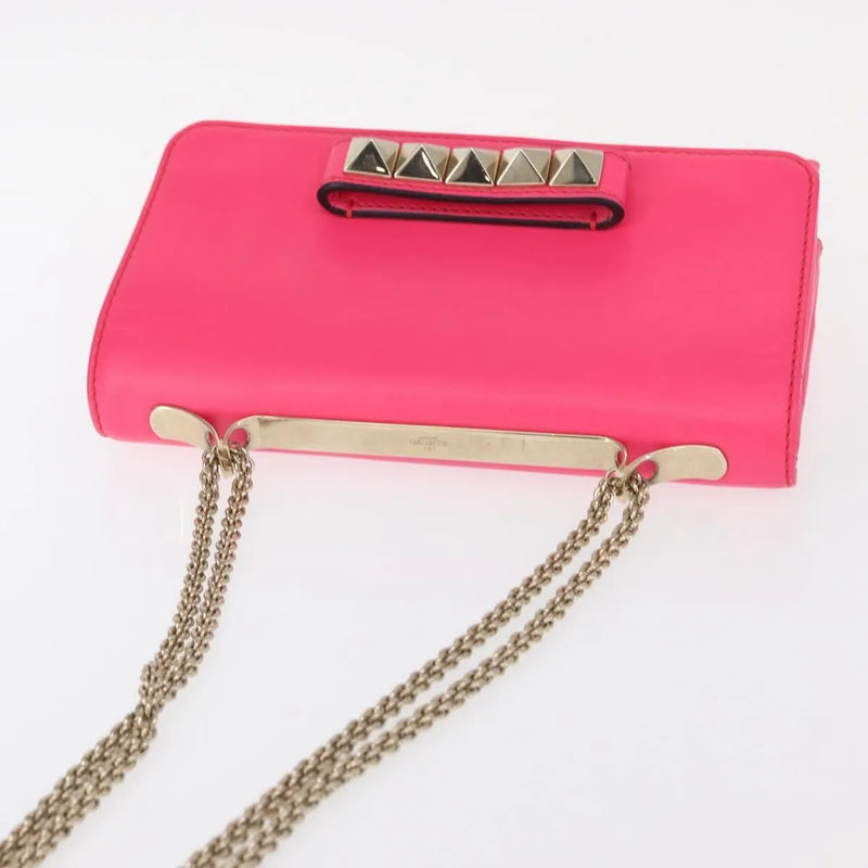 Valentino Garavani Va Voom Clutch Leather Pink Bag