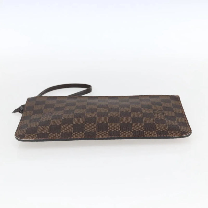 Louis Vuitton Neverfull Pochette Damier Brown Canvas Bag