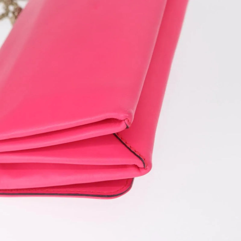 Valentino Garavani Va Voom Clutch Leather Pink Bag