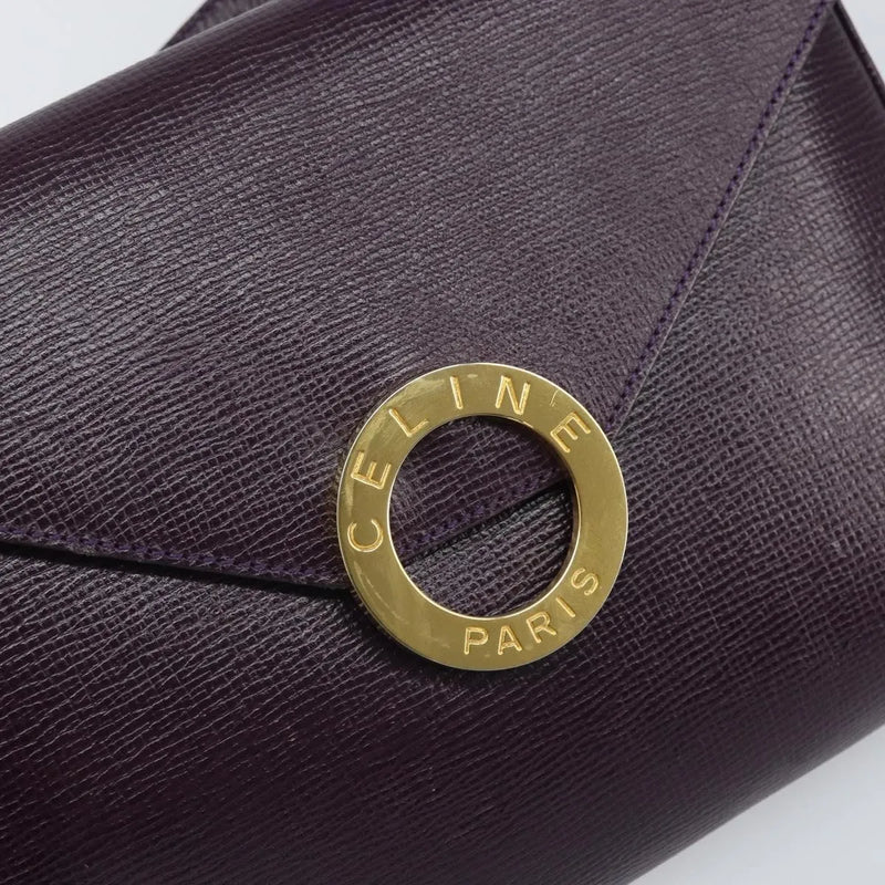 Celine Circle Logo Leather Purple Bag