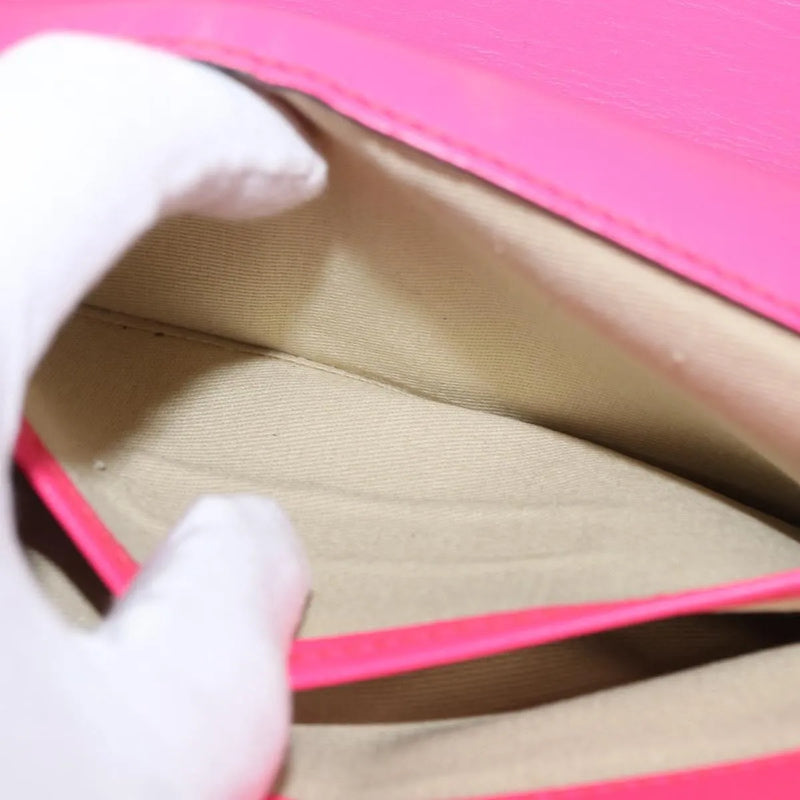Valentino Garavani Va Voom Clutch Leather Pink Bag