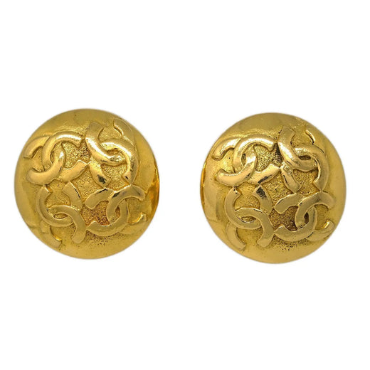 Chanel Cc Round Metal Gold Gold_plated Jewelry