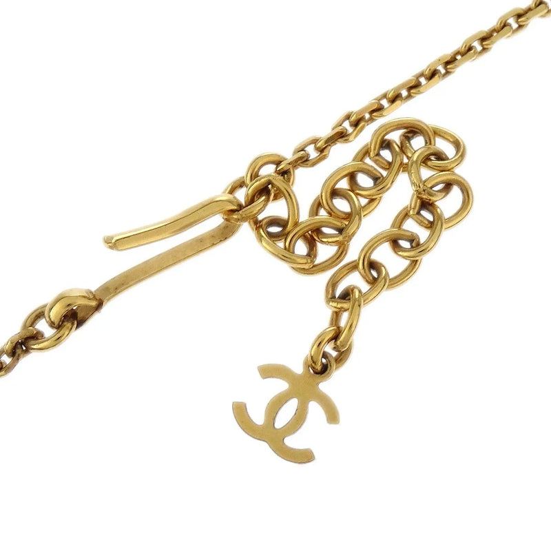Chanel Vintage Cc Rectangular Pendant Metal And Resin Gold Gold_plated Jewelry