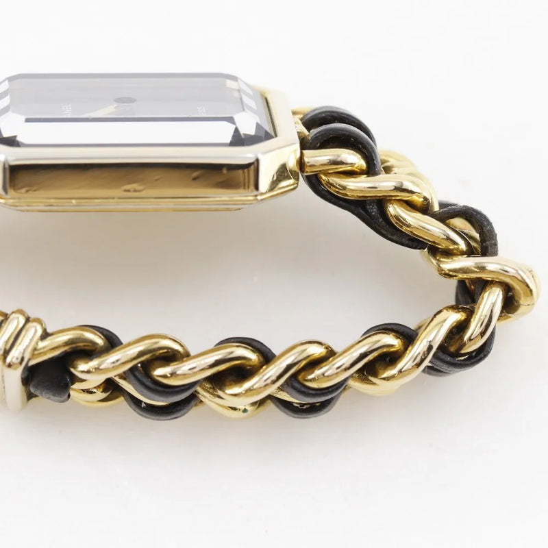 Chanel Premiere Rock Quartz Plated Metal And Leather Watch