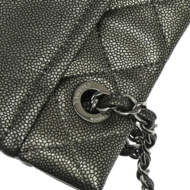 Chanel Timeless Cc Shopping Tote Quilted Caviar Metallic Leather Bag