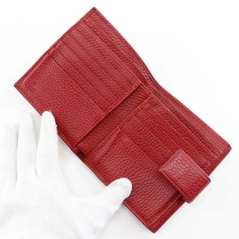 Gucci Gg Marmont Bifold Leather Red Accessory