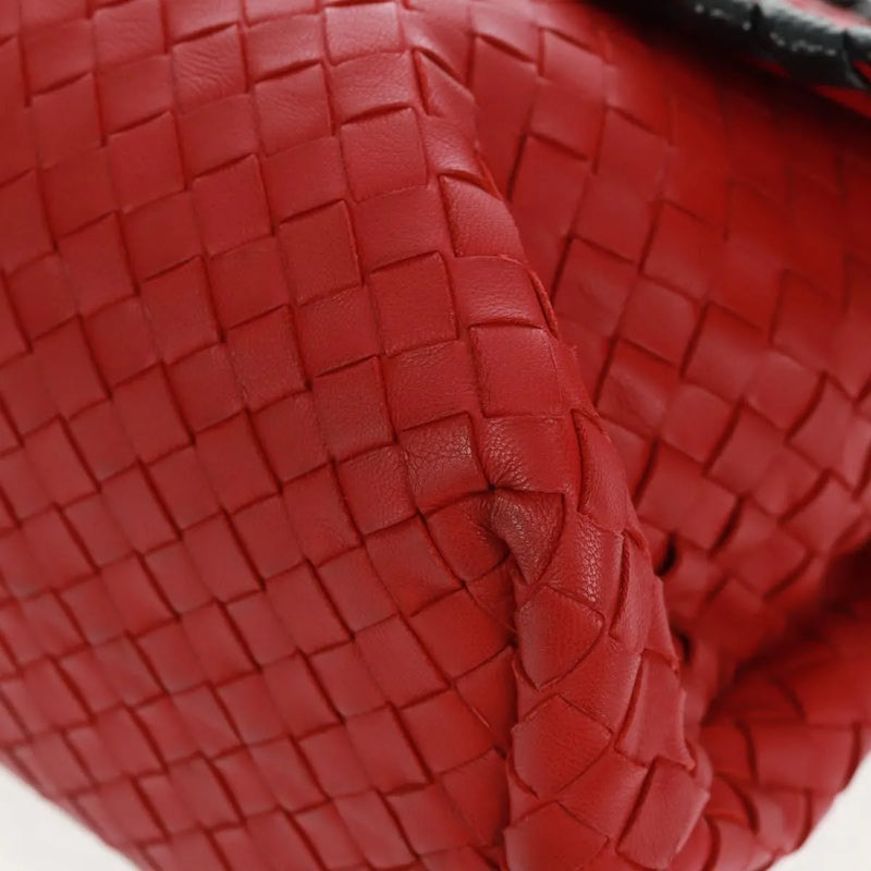 Bottega Veneta Glass Intrecciato Nappa With Snakeskin Red Leather Bag