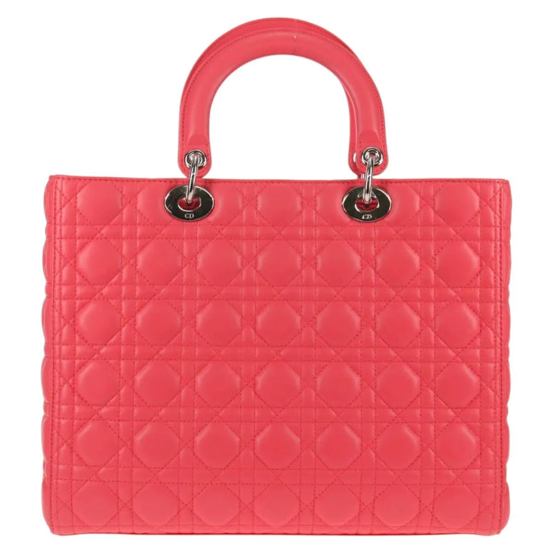 Christian Dior Lady Cannage Matelassé Pink Leather Bag