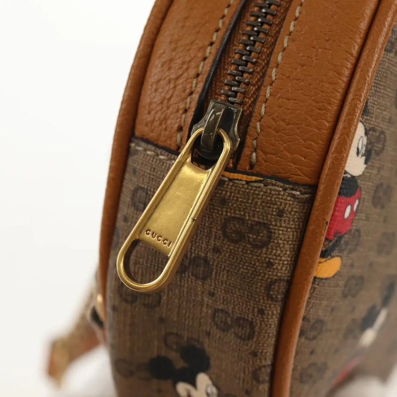 Gucci Disney Mickey Mouse Round Backpack (outlet) Printed Mini Gg Coated Canvas Beige Bag