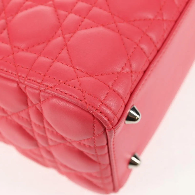 Christian Dior Lady Cannage Matelassé Pink Leather Bag