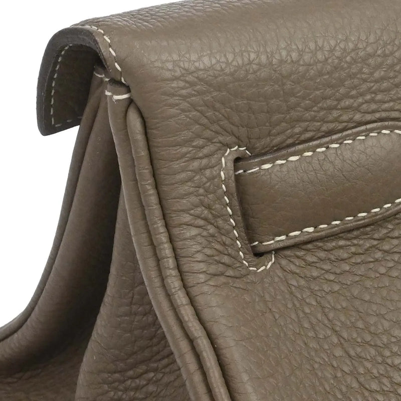 Hermes Shoulder Kelly Clemence Gray Leather Bag