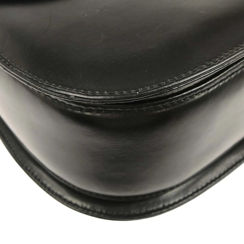 Gucci Vintage Convertible Bamboo Top Handle Leather Black Bag