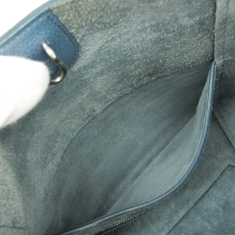 Celine Sangle Seau Calfskin Blue Leather Bag