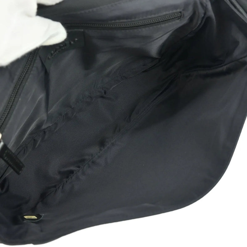 Chanel Sport Line Flap Messenger Wool And Nylon Black Bag