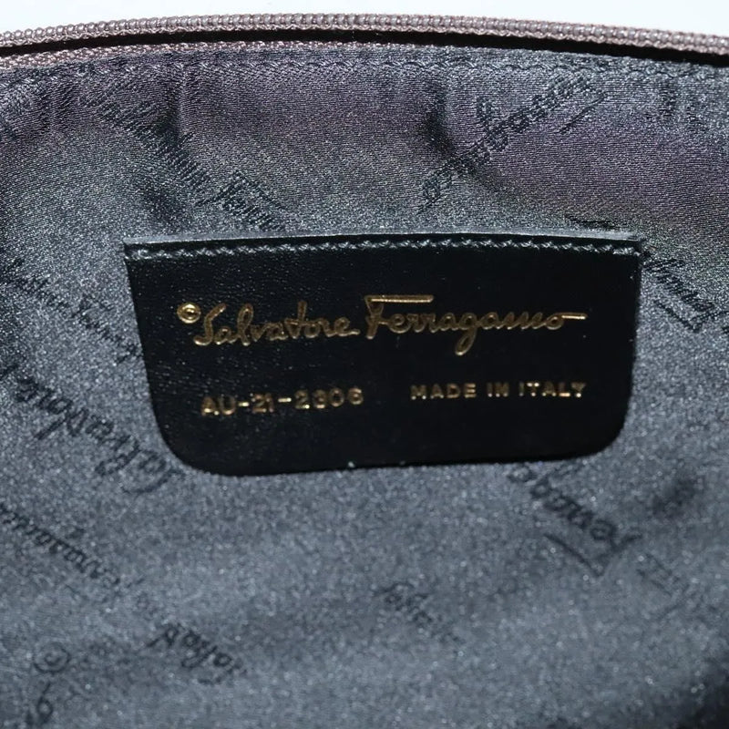 Salvatore Ferragamo Gancini Canvas Navy Bag