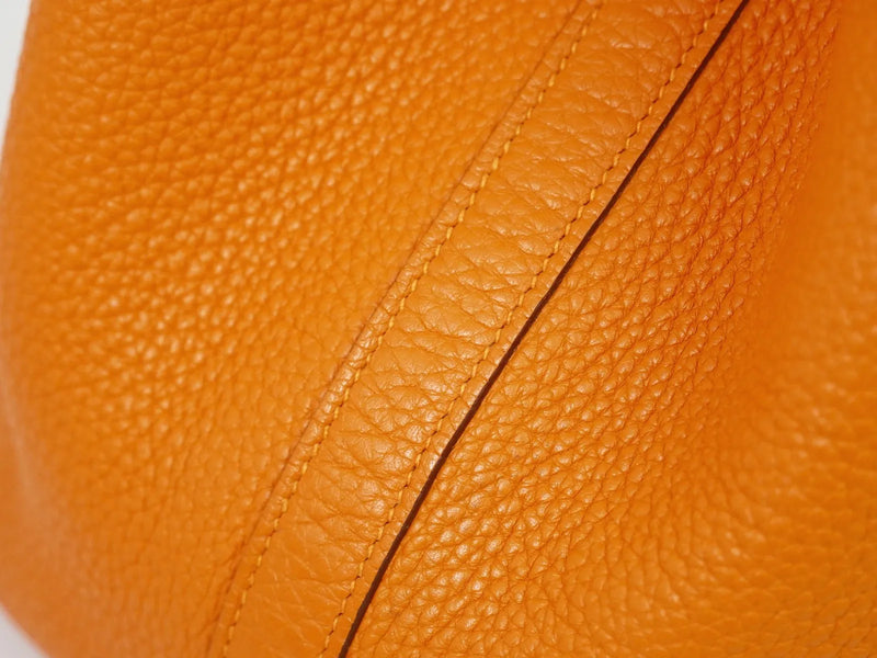 Hermes Picotin Lock Togo Orange Leather Bag