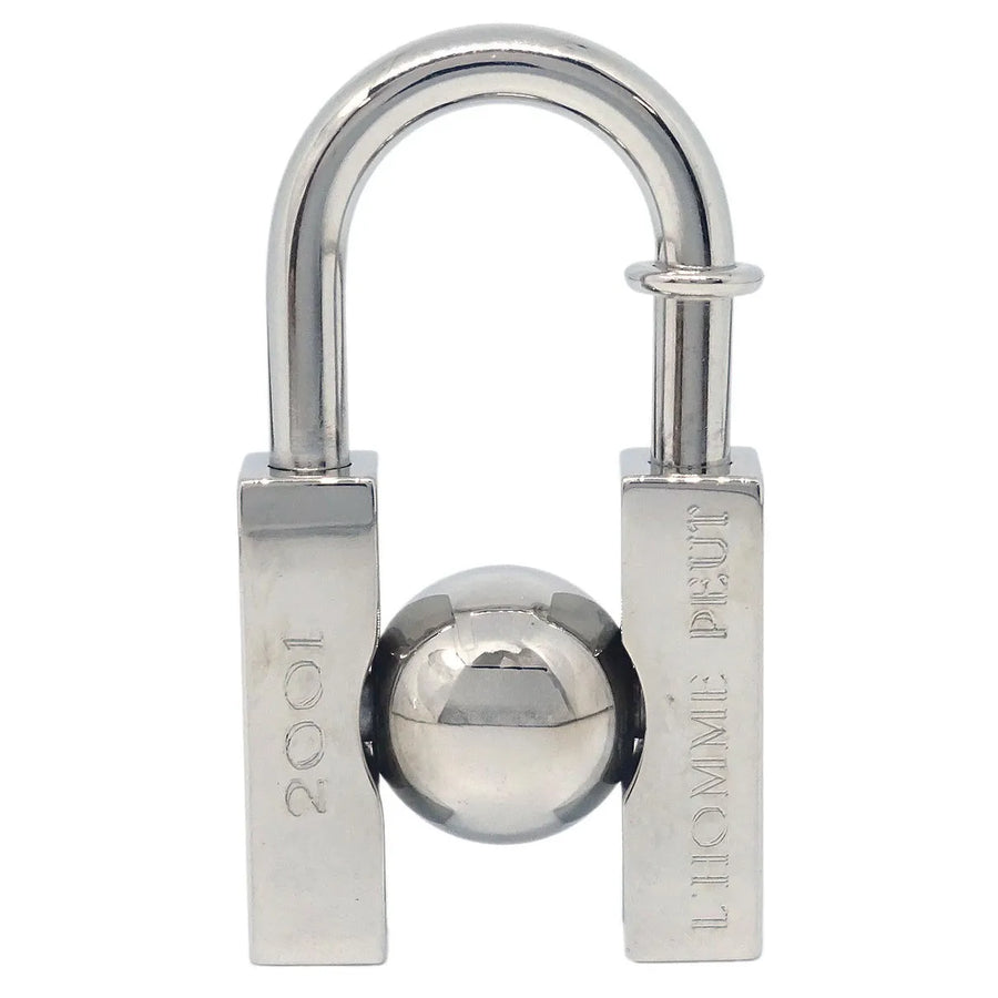 Hermes Lhomme Peut Embellir La Terre Cadena Lock Charm Metal Silver Silver_plated Accessory