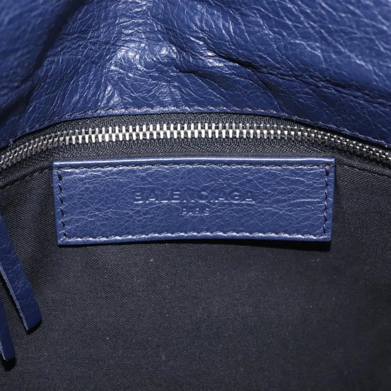 Balenciaga Classic Studs Envelope Strap Clutch Leather Navy Bag