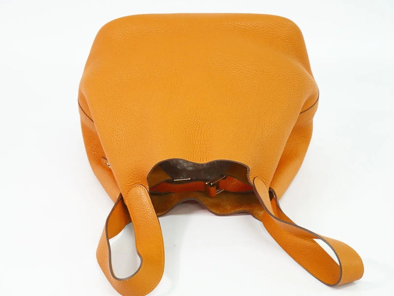 Hermes Picotin Lock Togo Orange Leather Bag