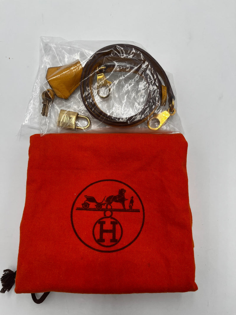 Hermes Kelly 32 Graine Couchevel Yellow Leather Bag